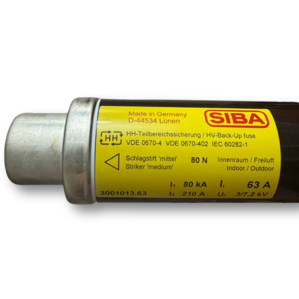 Fusible SIBA HHD 63A 3/7,2kV e=192 mm