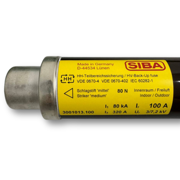 Fusible SIBA HHD 100A 3/7,2kV e=192 mm