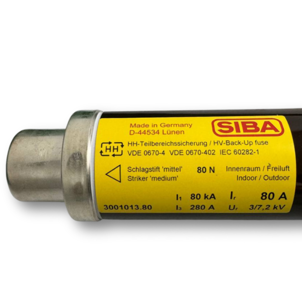 Fusible SIBA HHD 80A 3/7,2kV e=192 mm