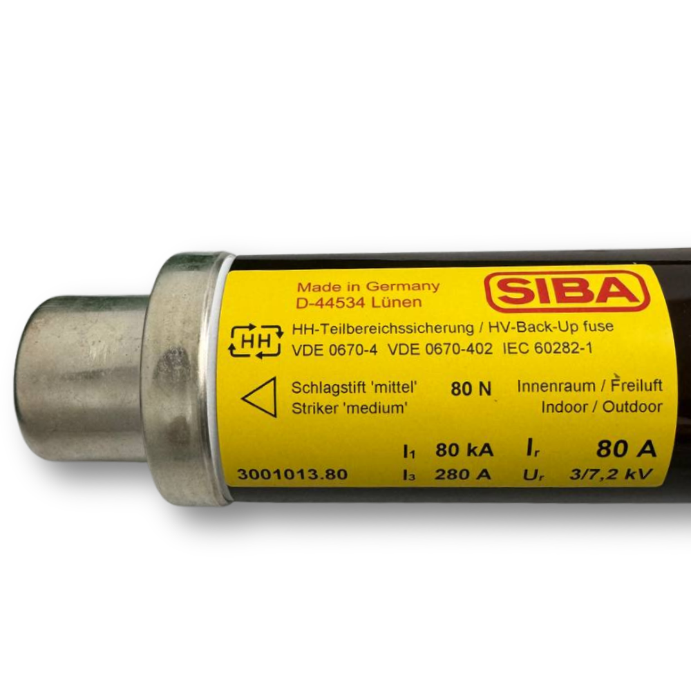 Fusible SIBA HHD 80A 3/7,2kV e=192 mm