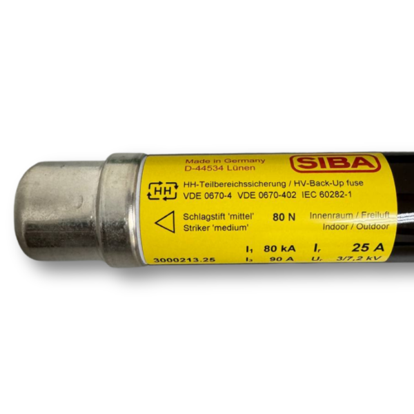 Fusible SIBA HHD 25A 3/7,2kV e=192 mm